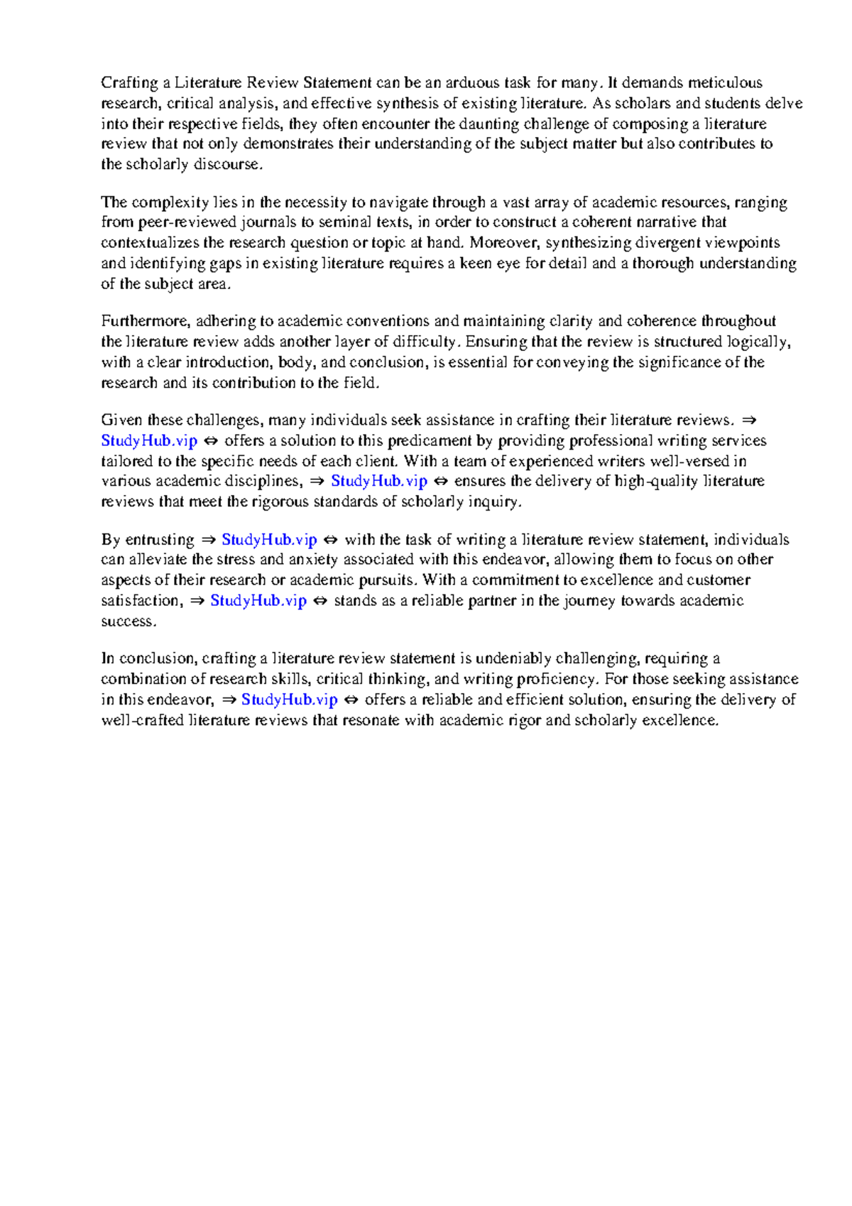 Literature Review Statement Examples - Crafting a Literature Review ...