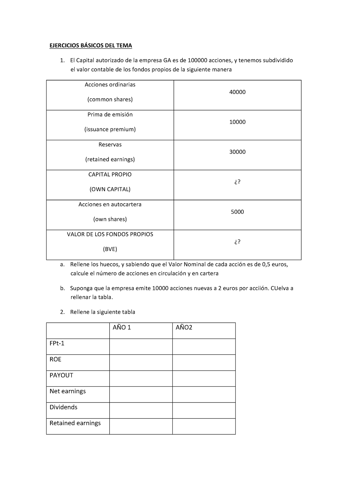 C3. Ejercicios DF - MIDTERM 22 - EJERCICIOS BÁSICOS DEL TEMA El Capital ...