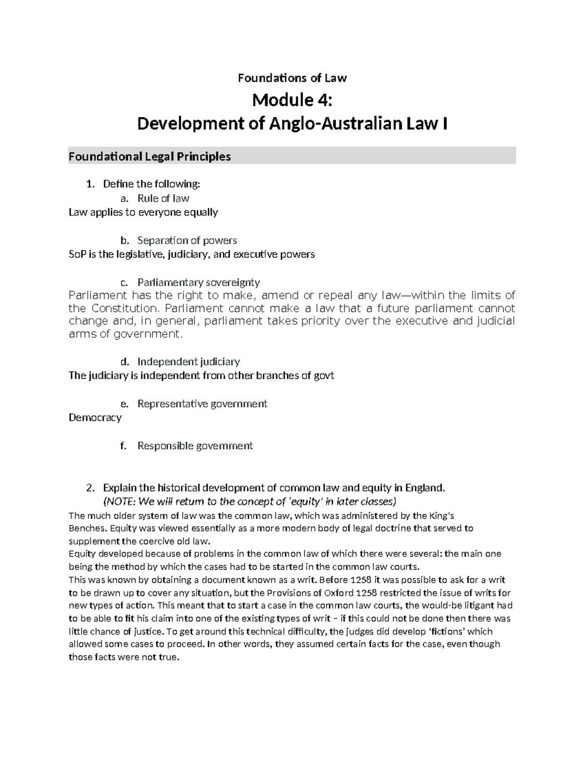 Mod 4 - Tip sheet for module 4 work - Foundations of Law Module 4 ...