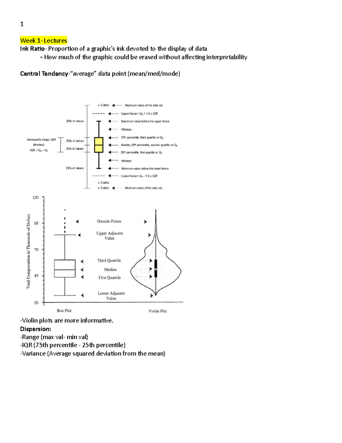Psych 2811 exam notes - Week 1- Lectures Ink Ratio- Proportion of a ...