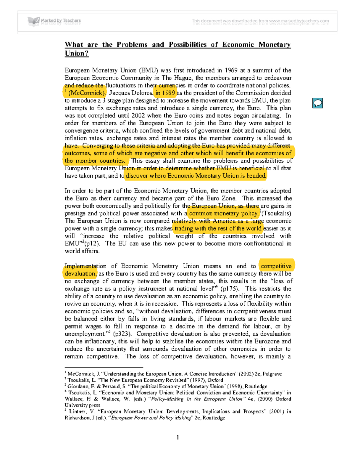 What are the problems and possibilities of economic monetary union ...