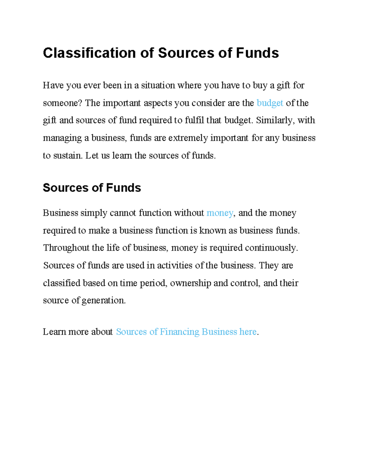 Mediaandpolitics 17 - Useful Notes - Classification Of Sources Of Funds ...