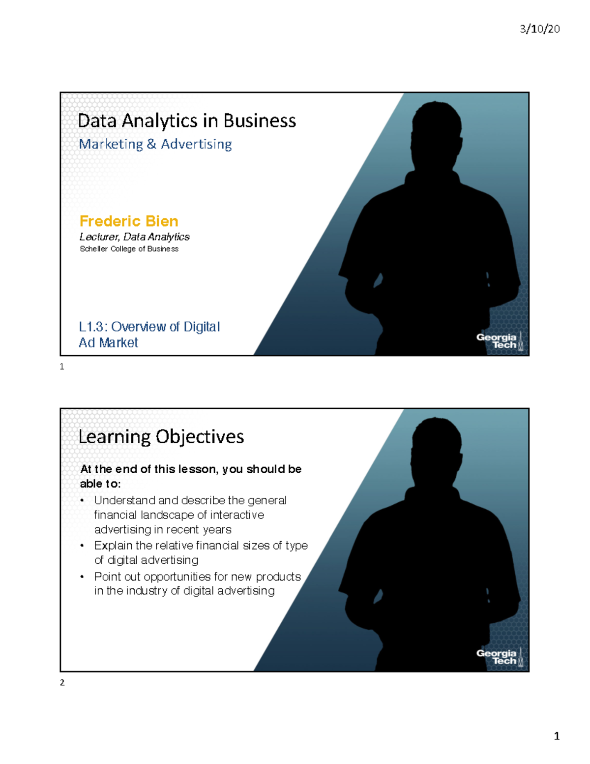 MGT-6203 - Fall 2019 - WK9L3 Marketing 1 - Data Analytics In Business ...