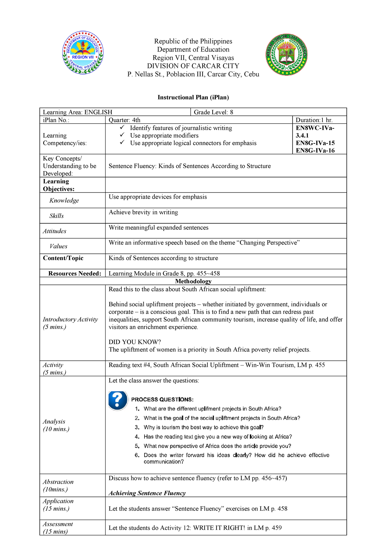 I PLAN 8 Kinds OF Sentences Accdg TO Structure - Republic of the ...