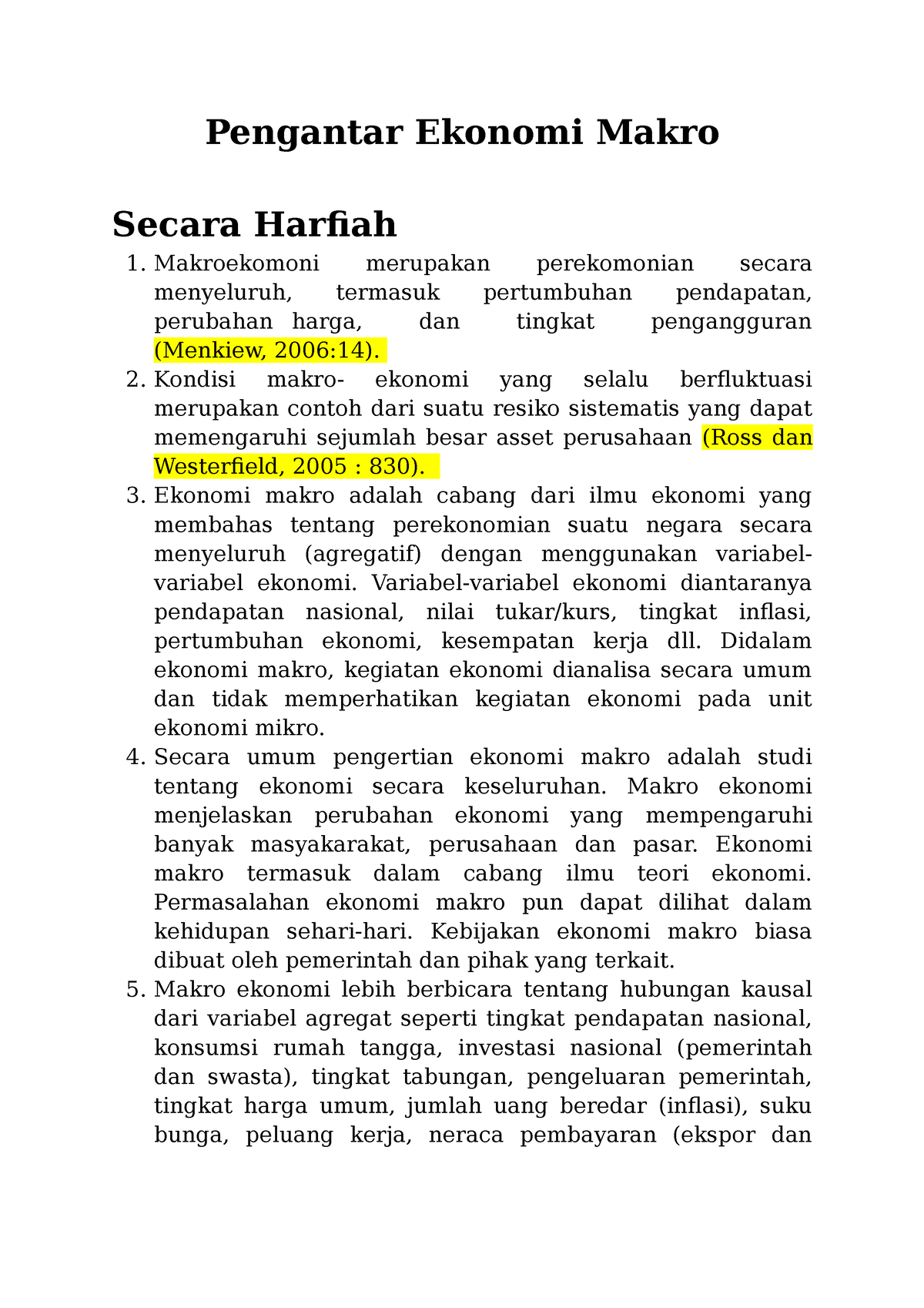 Pengantar Ekonomi Makro - Pengantar Ekonomi Makro Secara Harfiah ...