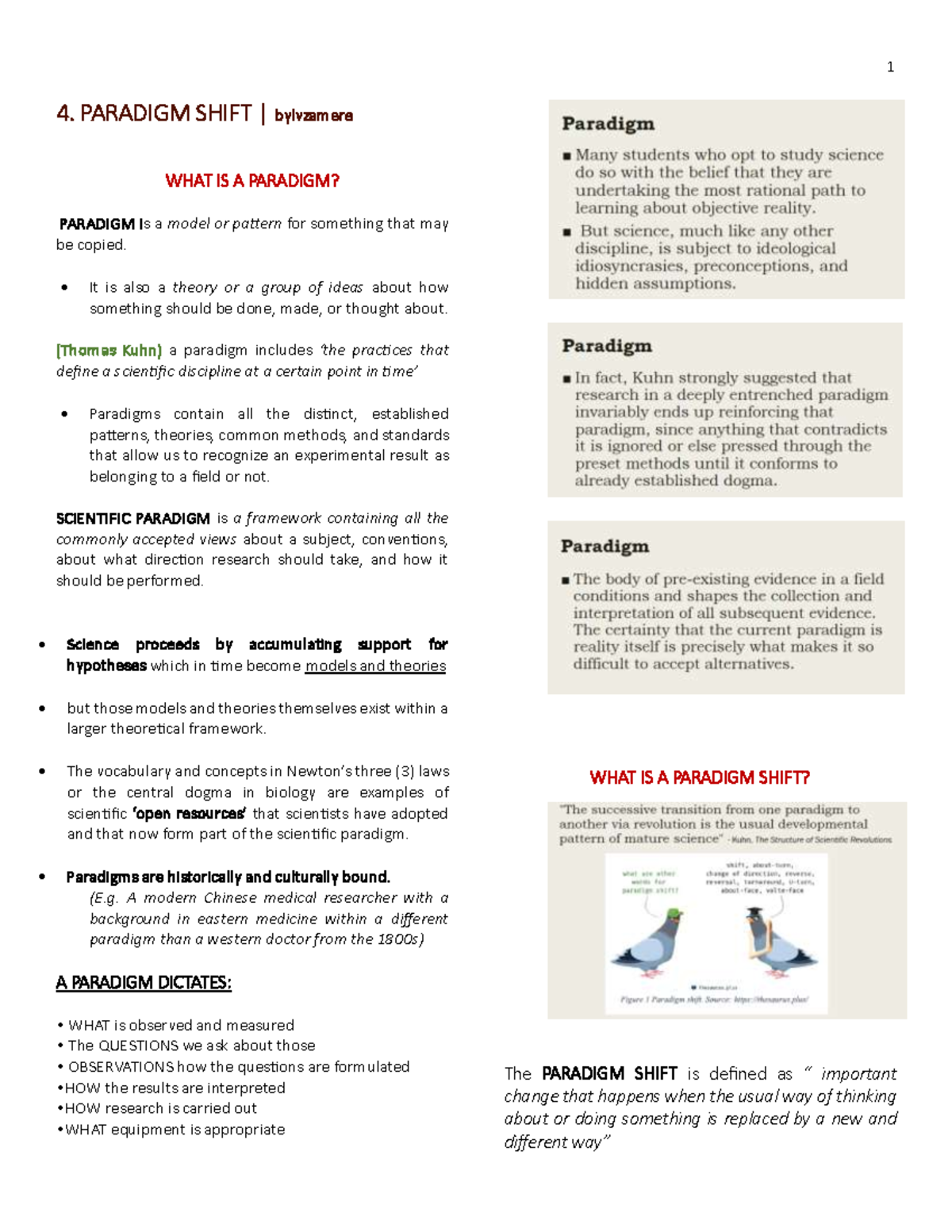 4. Paradigm Shift Notes - 1 4. PARADIGM SHIFT | bylvzamere WHAT IS A ...