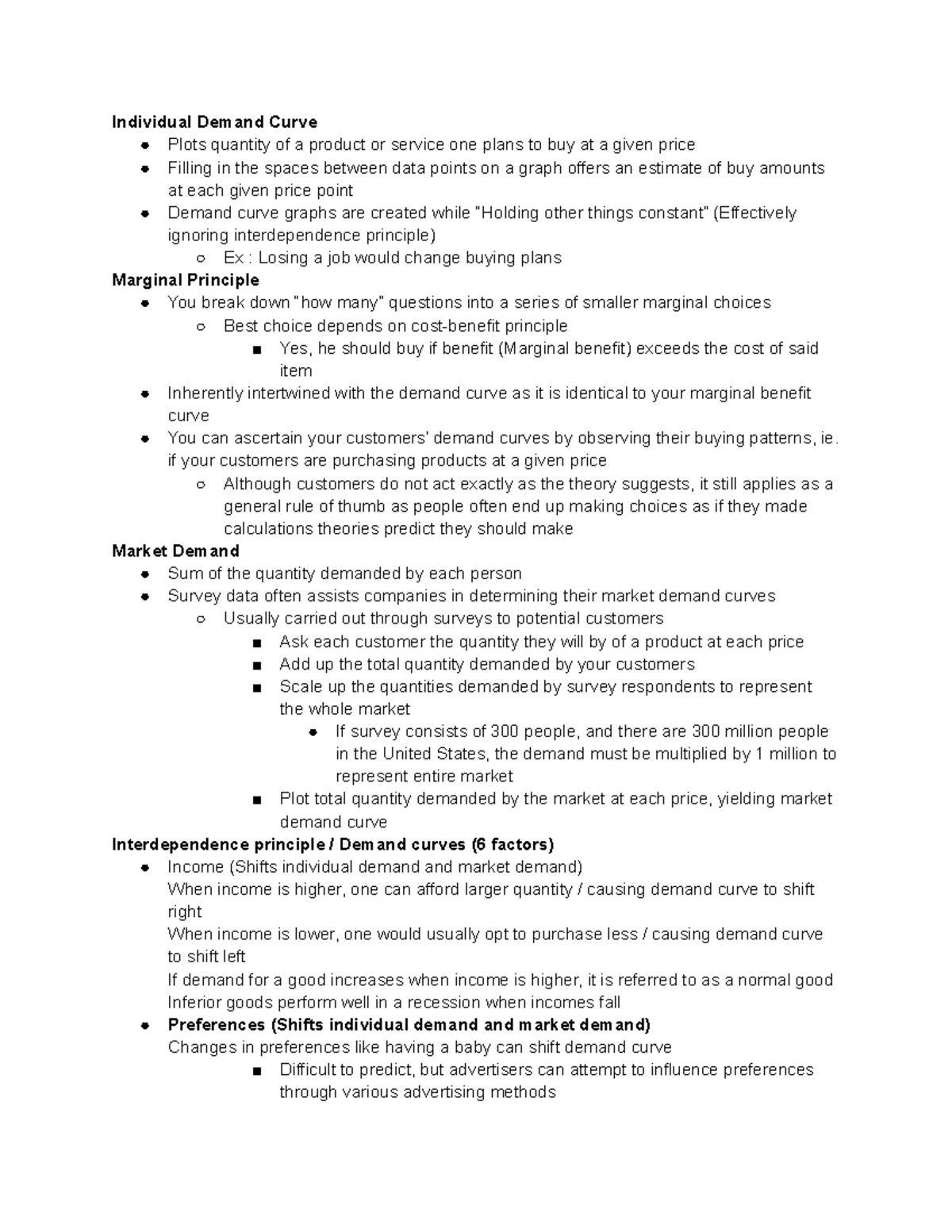 Econ 2a Chapter 2 notes - Professor Geoff Clarke - Individual Demand ...