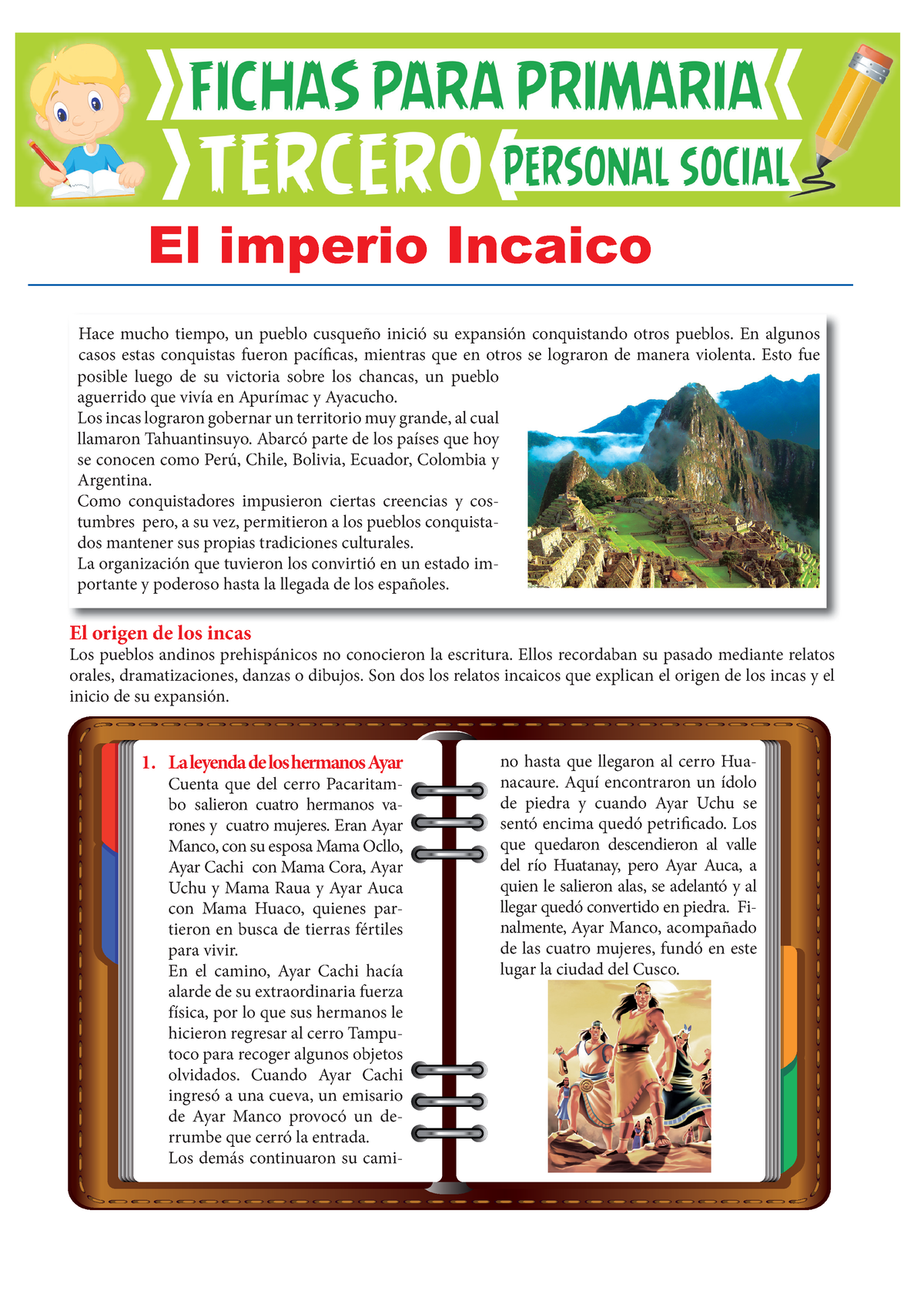 El Imperio Incaico Para Tercer Grado De Primaria Ok El Origen De Los Incas Los Pueblos Andinos 5062
