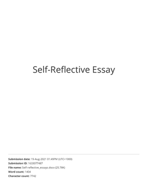 reflection essay on weaknesses