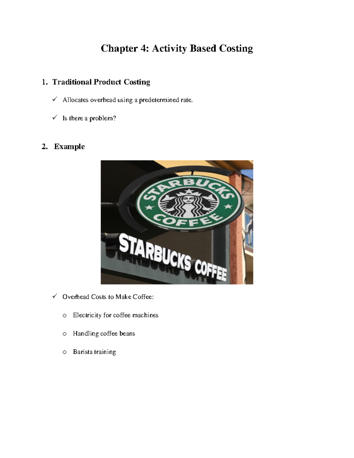 Chapter 4 - Empty notes - Chapter 4 : Activity Based Costing 1 ...
