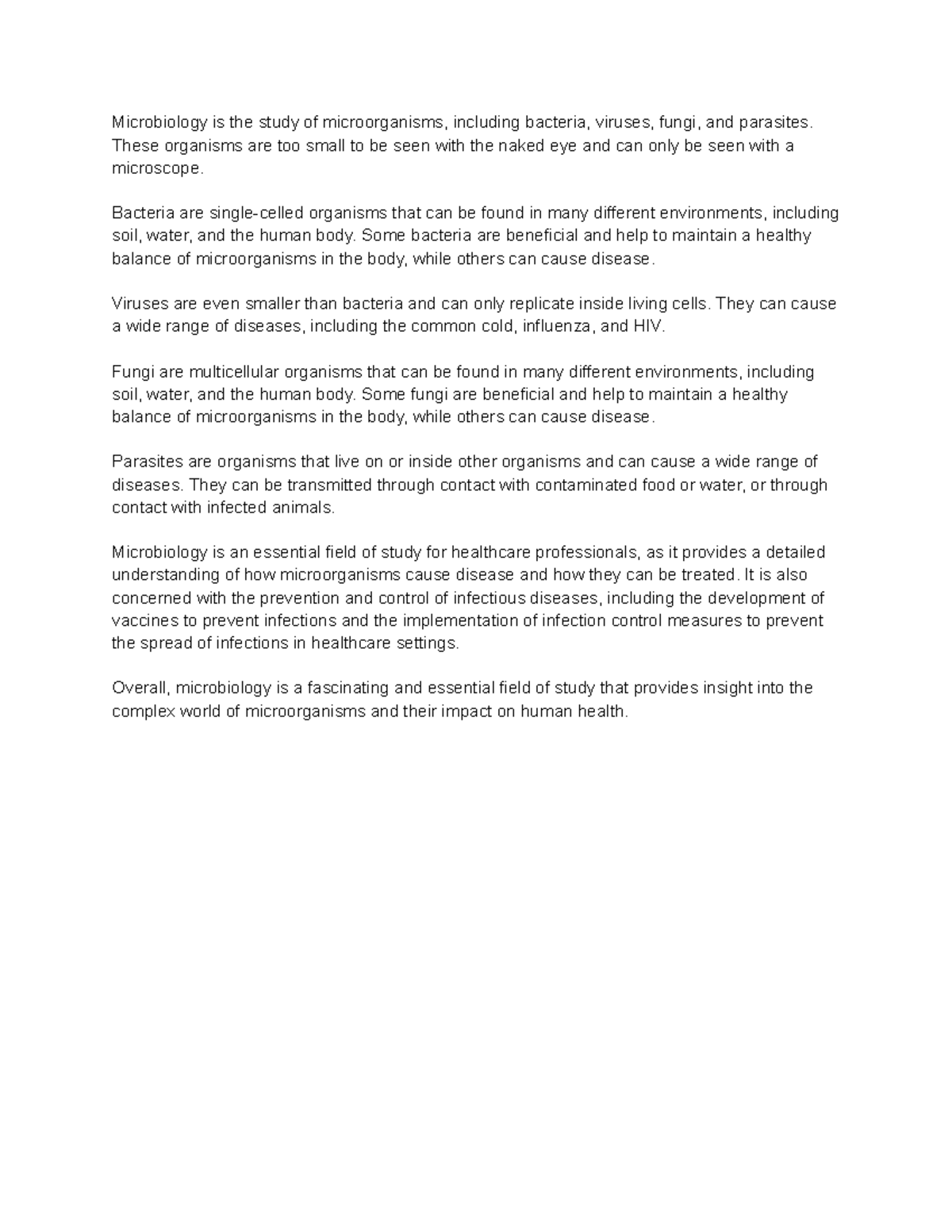 Microbiology notes - Microbiology is the study of microorganisms ...