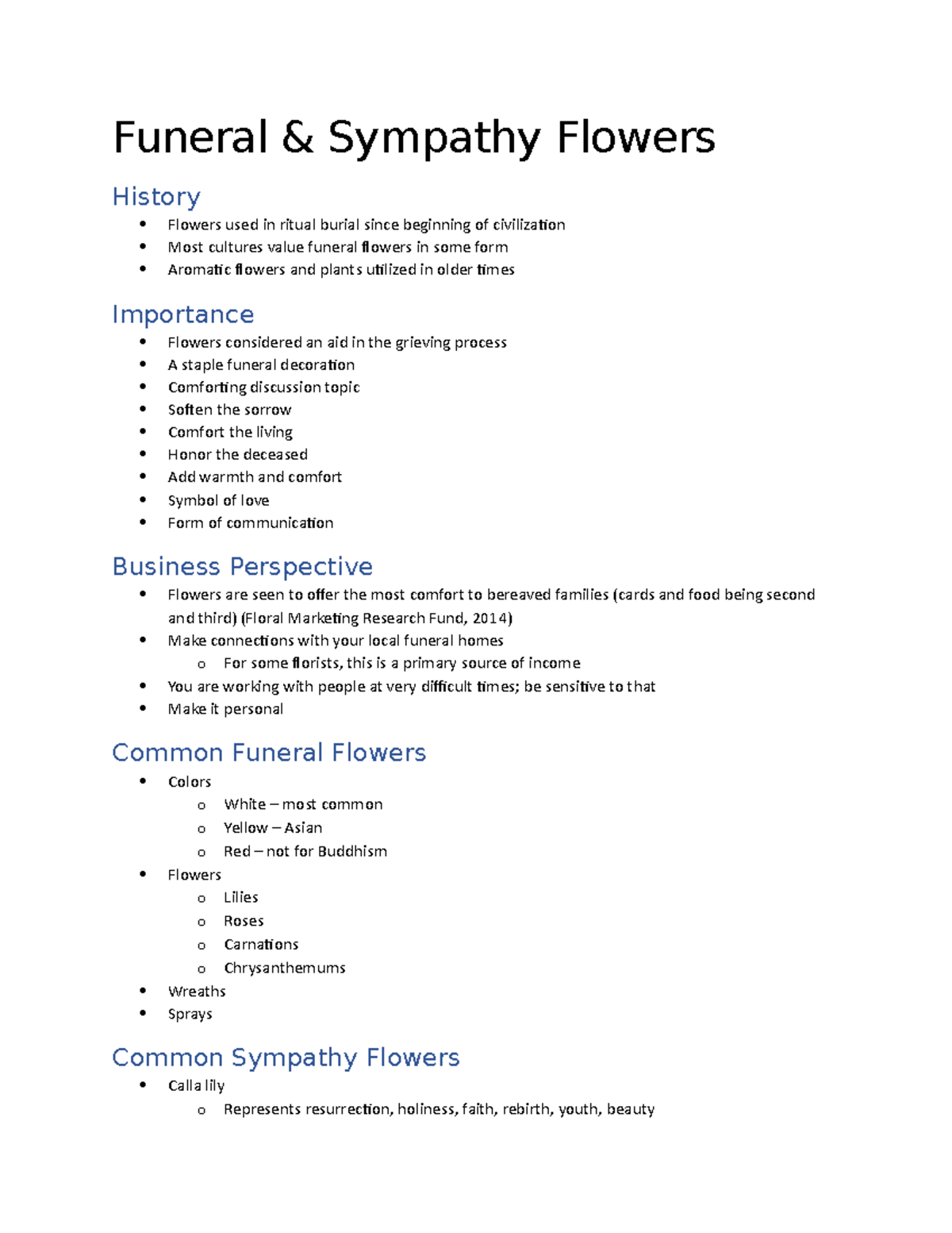 16 Funeral and Sympathy Flower Funeral & Sympathy Flowers History