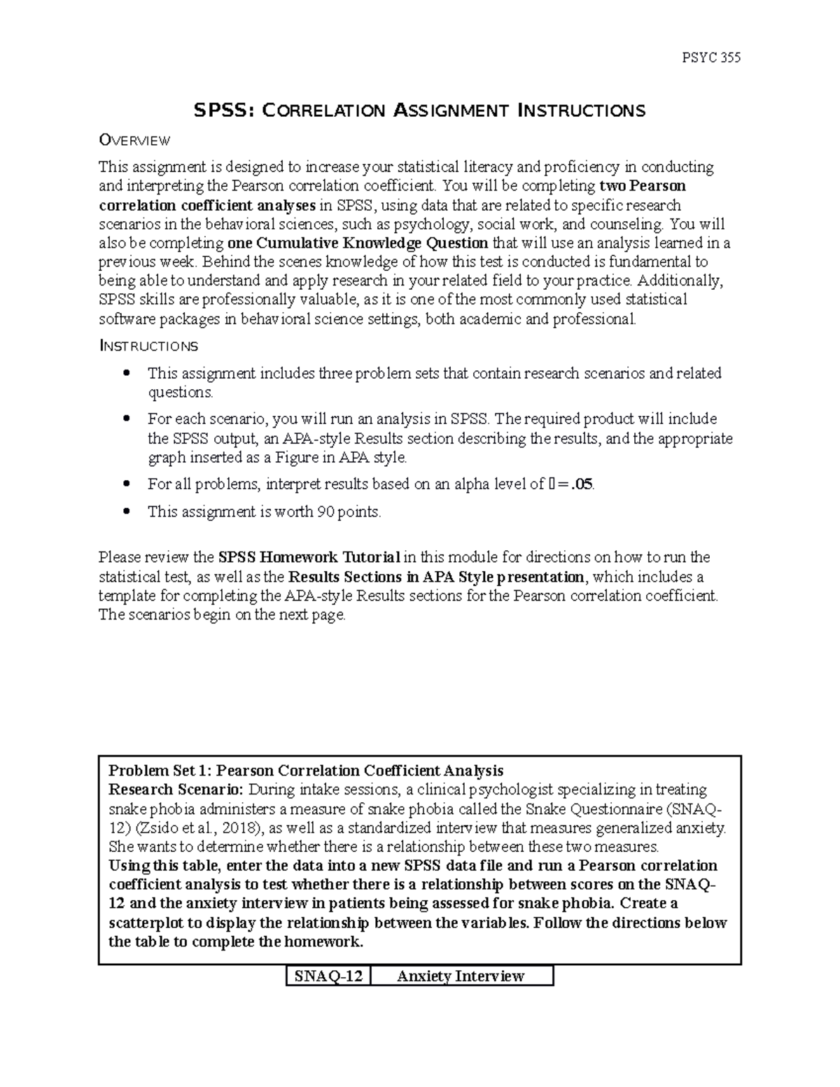 spss homework correlation assignment