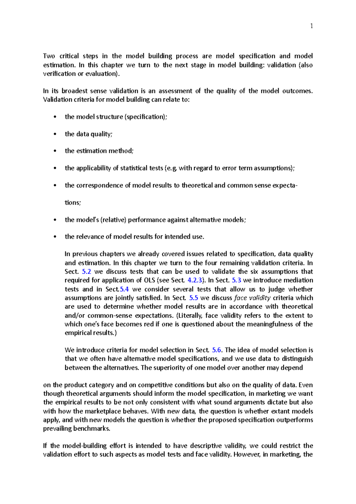 Notes-3 - MA L5 - Two critical steps in the model building process are ...
