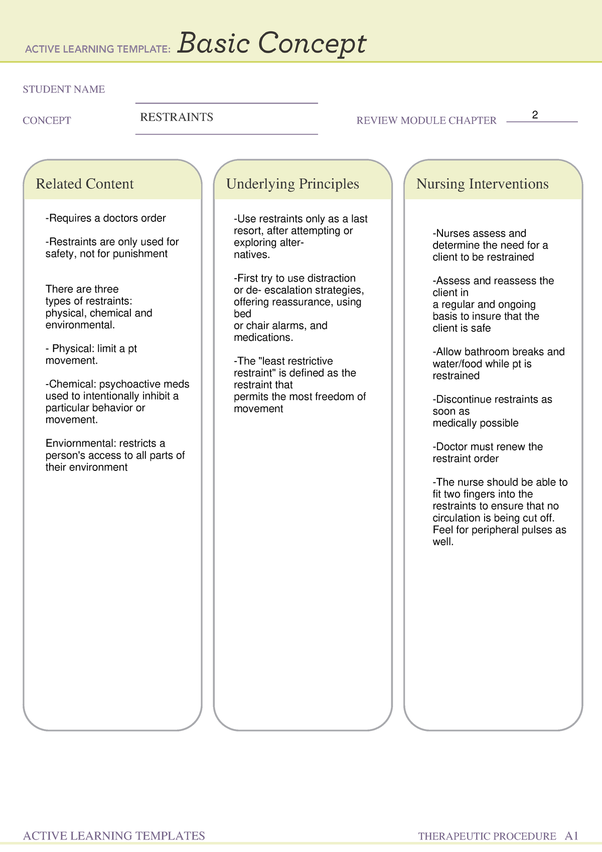 Ati temp-restraints - Coursework done by student, All answers may not ...