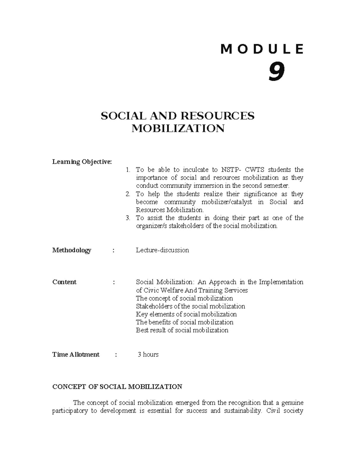 Module 9 Srm Aaaaaaaaaaaaaaaaaaaaaaaaaaaaaaaaa M O D U L E 9 Social And Resources 0895