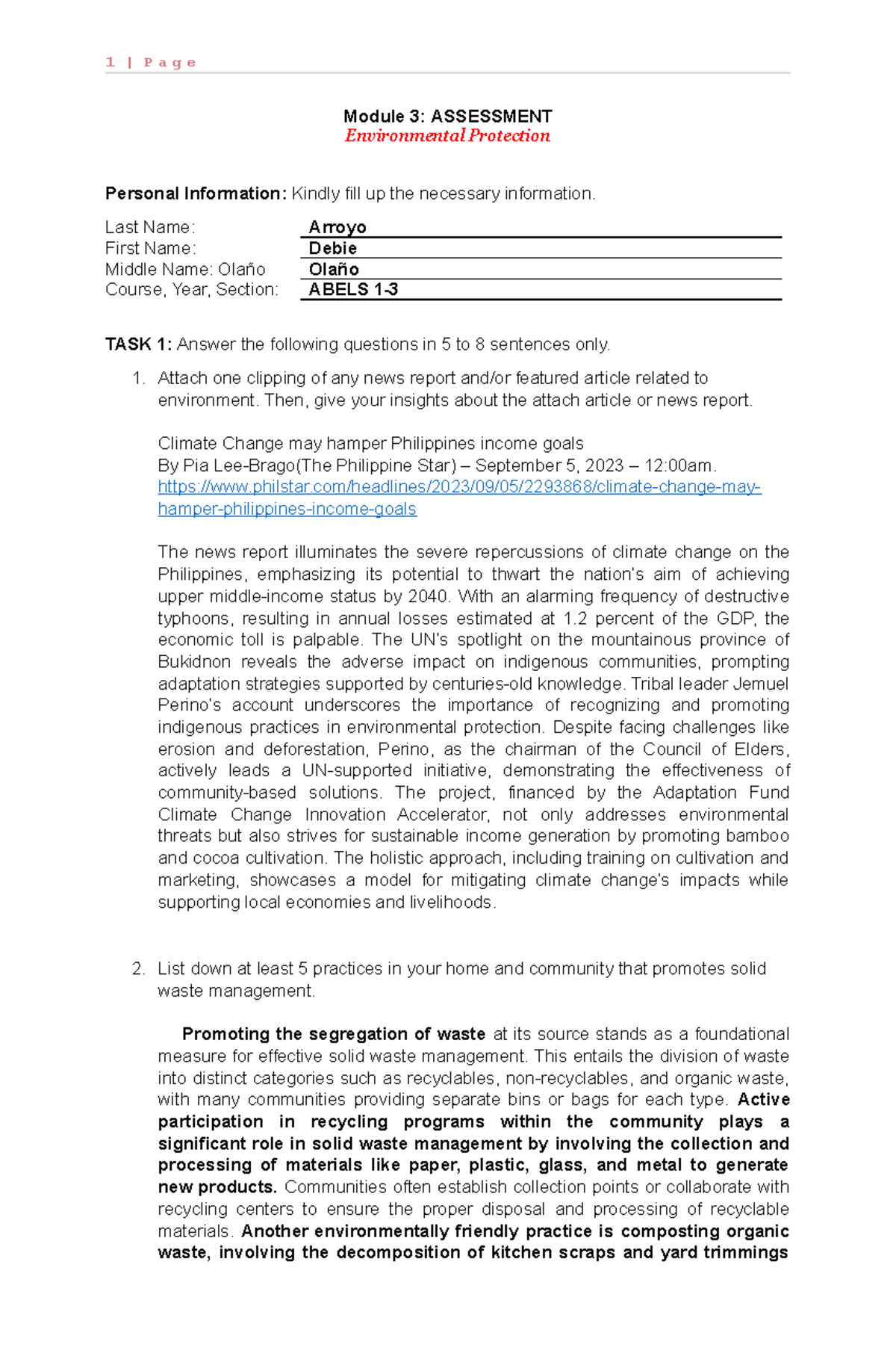 Module 3 Assessment - Summary Multimedia Arts - 1 | P a g e Module 3 ...
