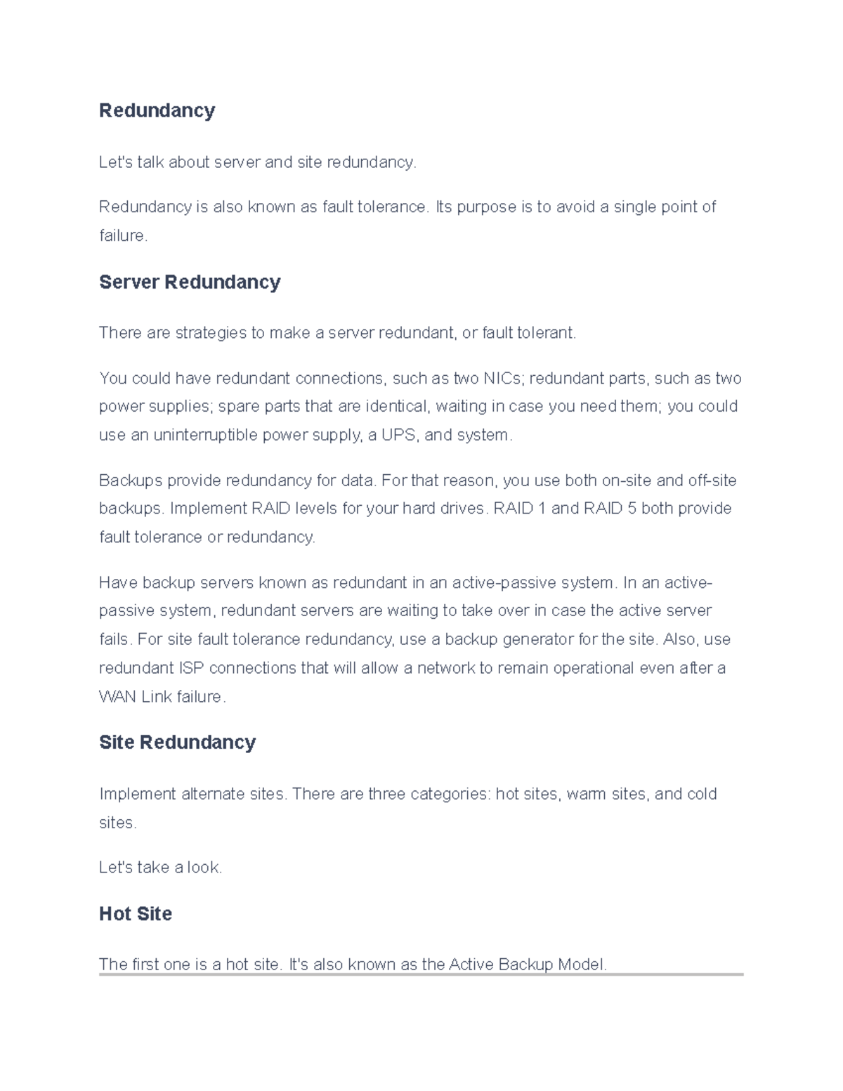 12.7.1 Redundancy - This is note for Chapter 7, Applied Computer ...