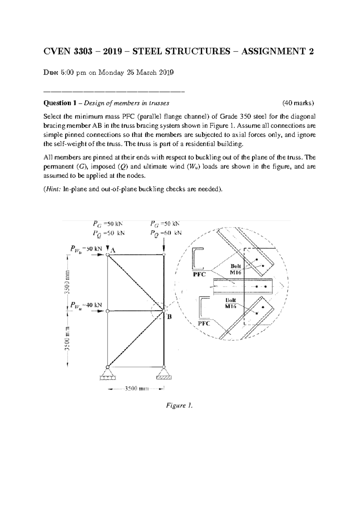 CVEN 3303 2019 Assignment 2 - CVEN 3303 – 2019 – STEEL STRUCTURES ...