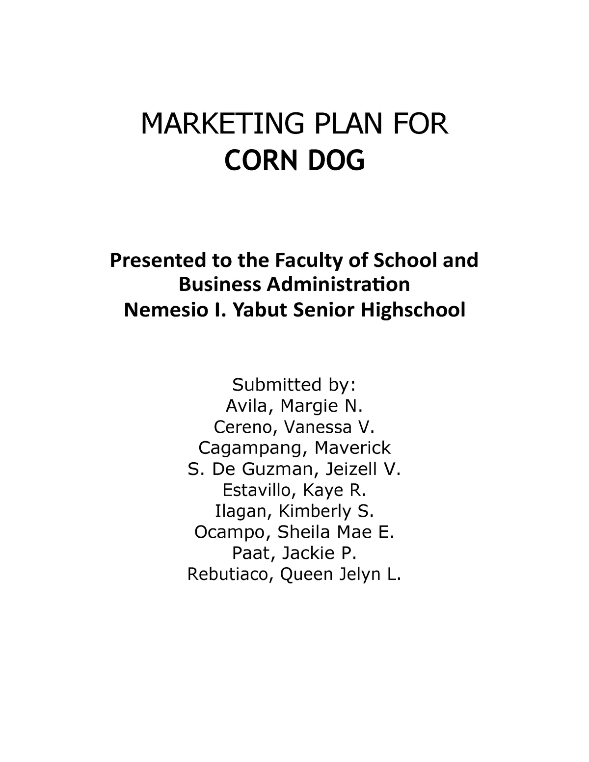 corn dog business plan