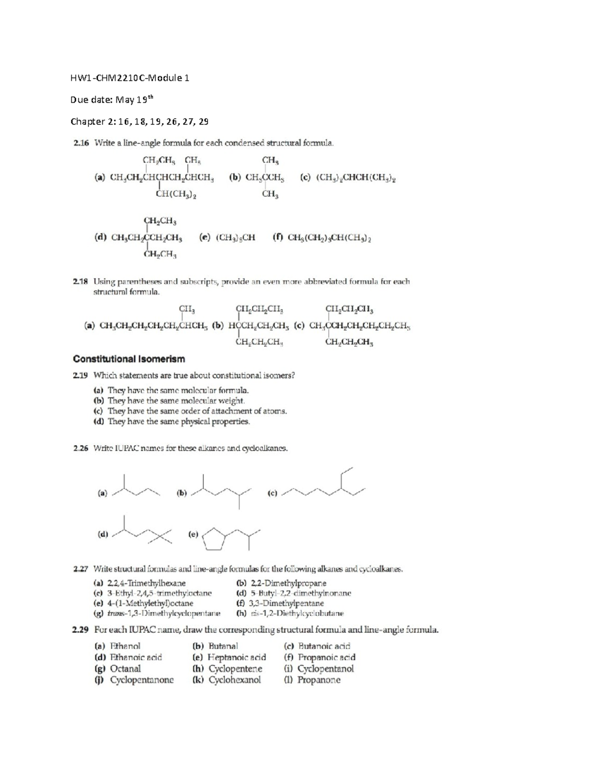 Hw1 Chm2210c Module 1 Chm2210c Studocu