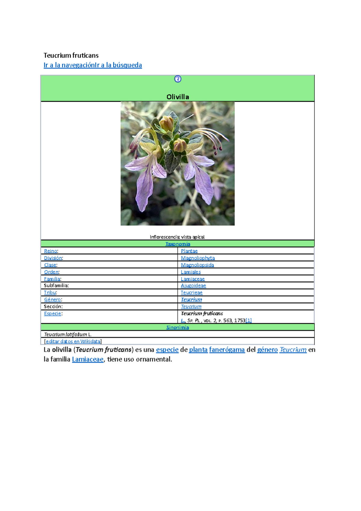Teucriem - es un género de plantas de la familia Lamiaceae, de porte ...