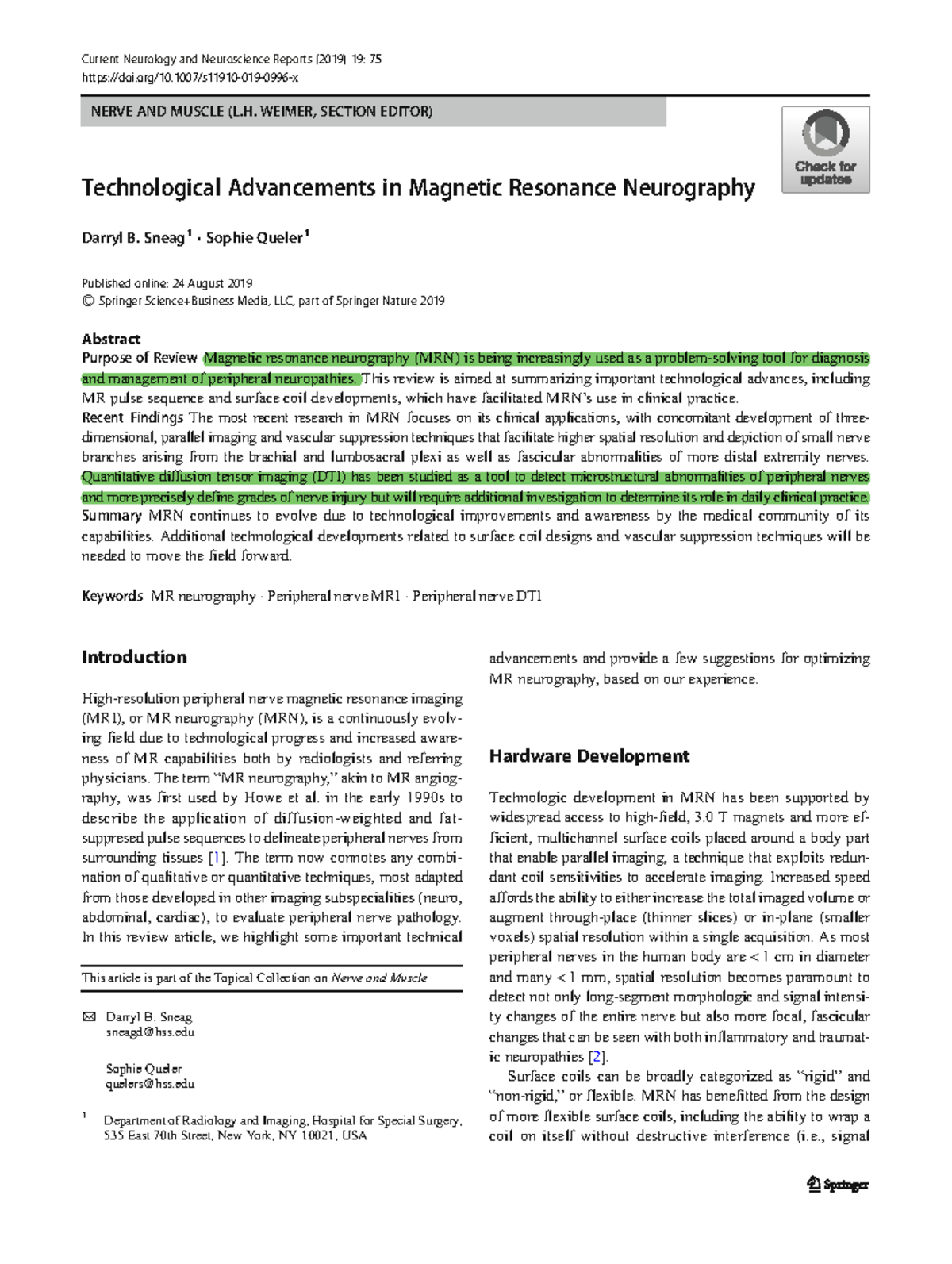Sneag 2019 c35 Technological advancements in magnetic resonance ...