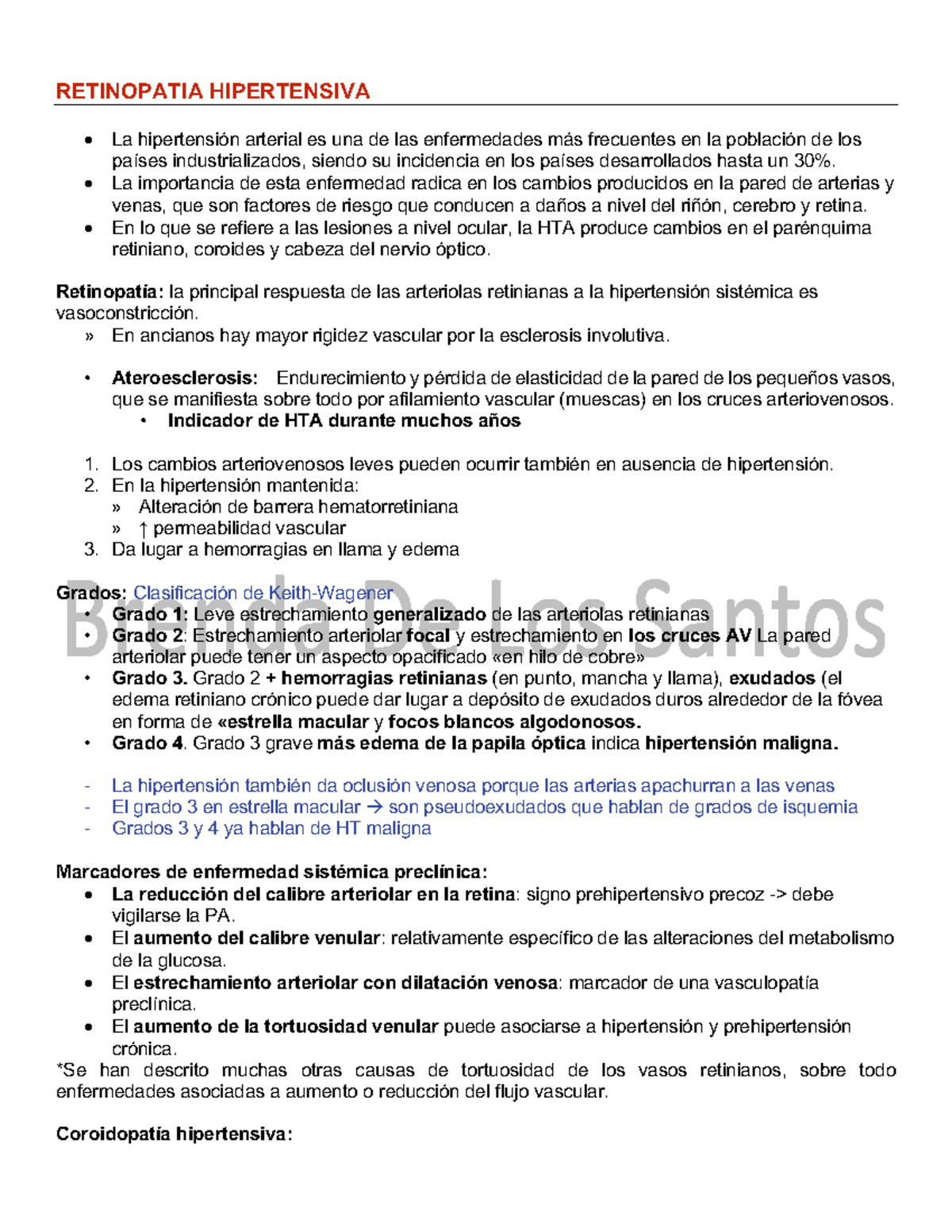 Cuadros retinianos con hipertensión