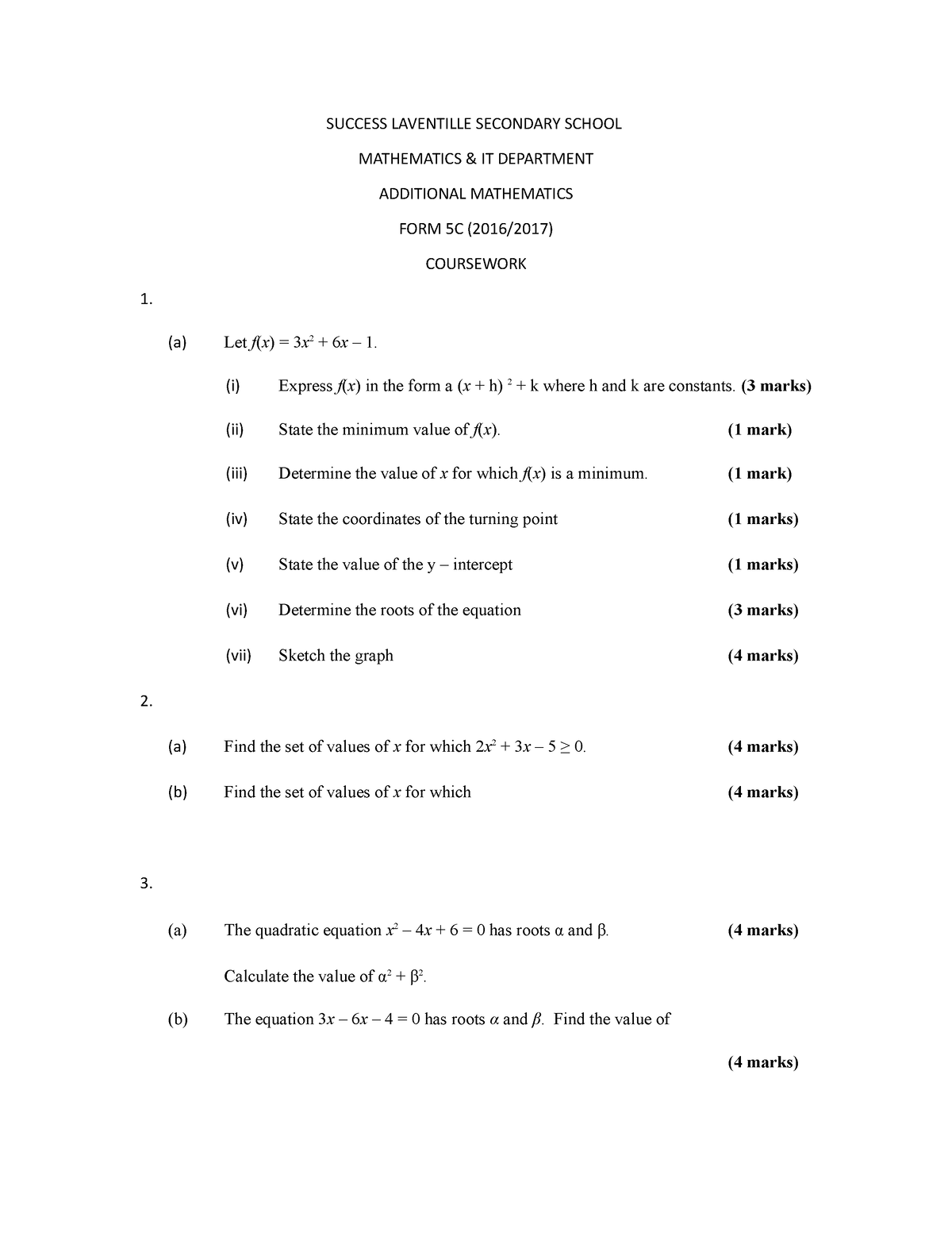 mathematics with coursework