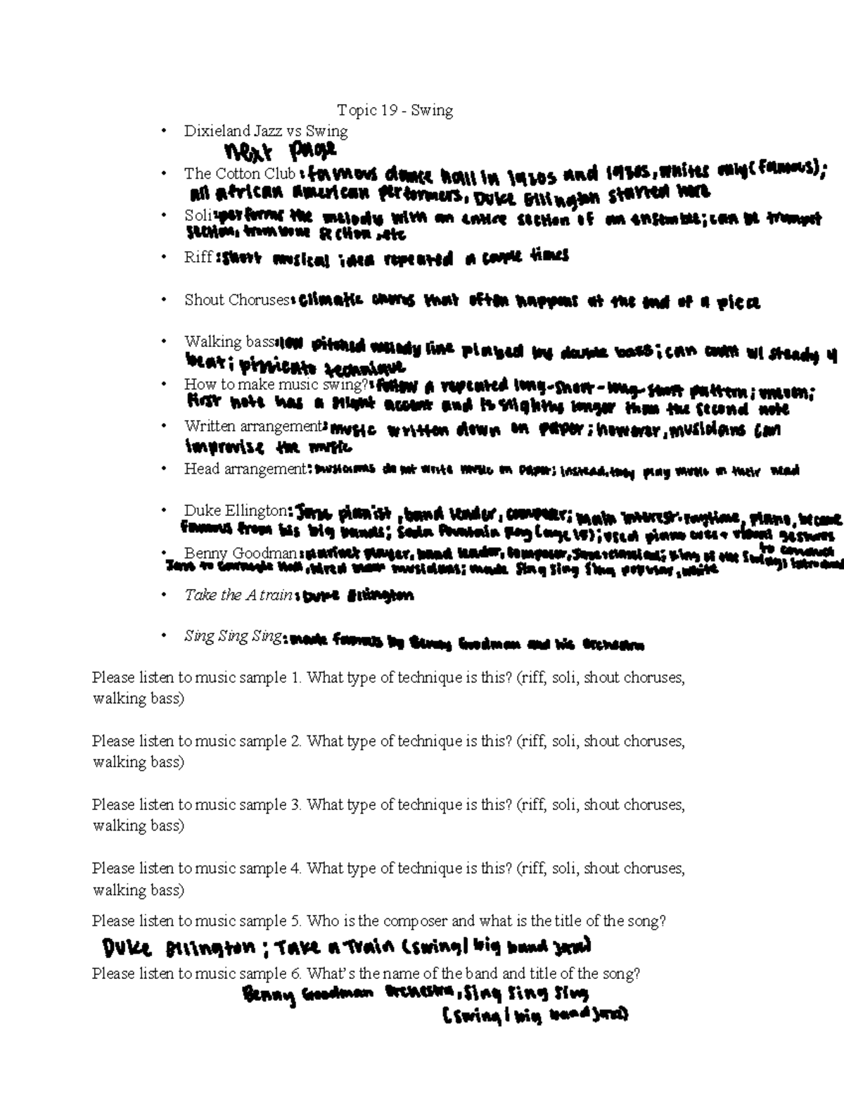 Music Appreciation Notes Topic 19 - ####### Topic 19 - Swing Dixieland ...