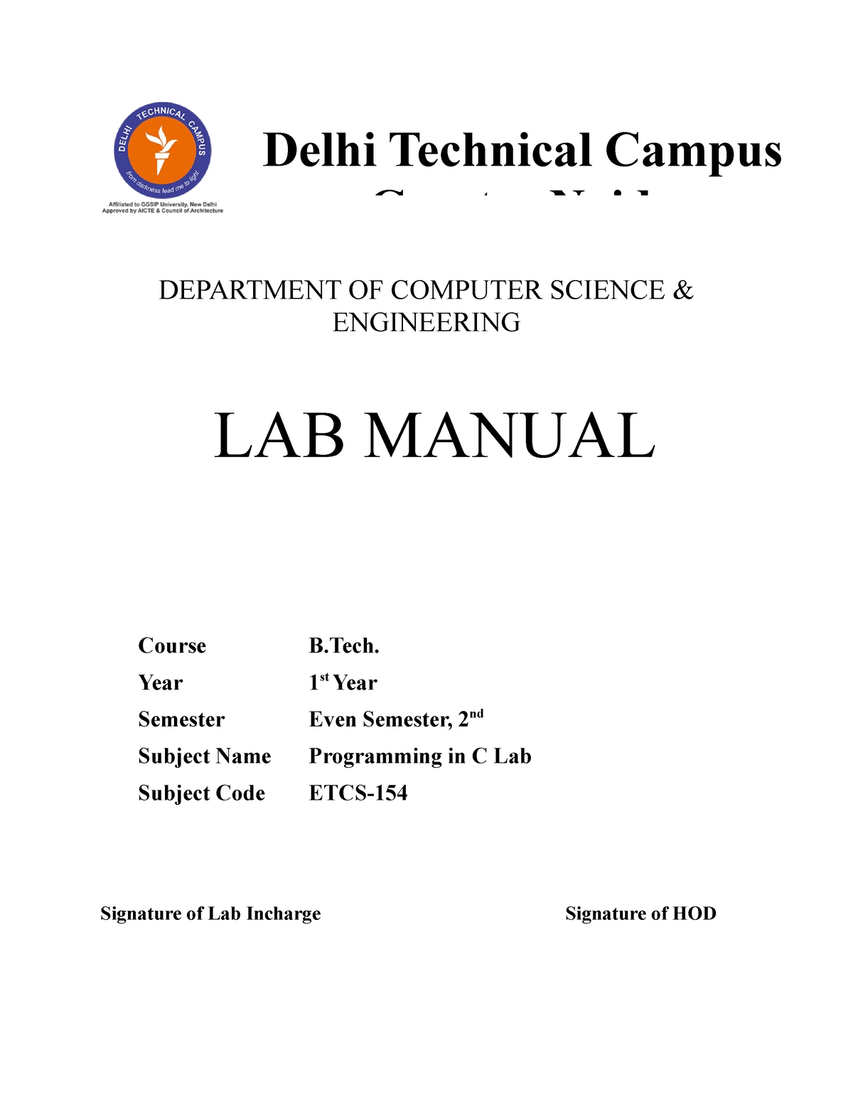 5 Lab Manual Final - DEPARTMENT OF COMPUTER SCIENCE & ENGINEERING LAB ...