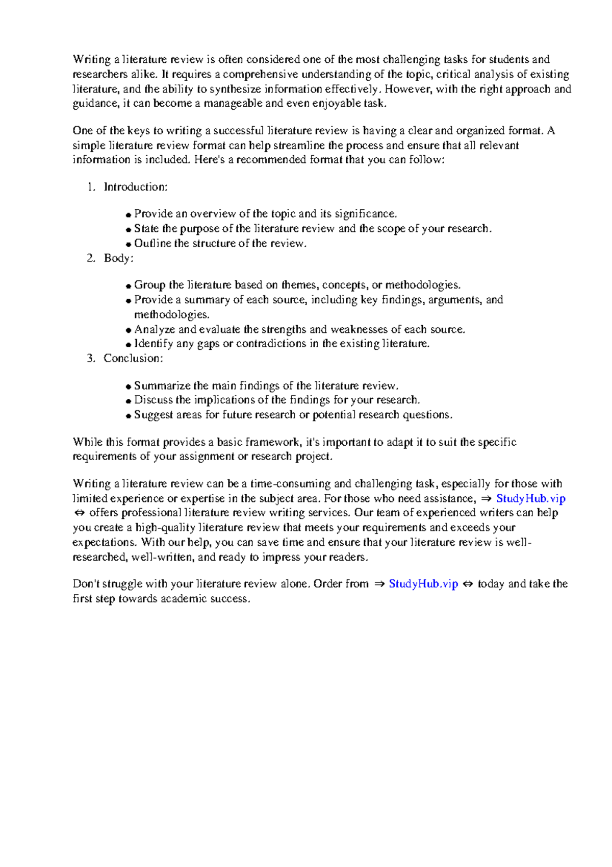 Simple Literature Review Format - Writing a literature review is often ...