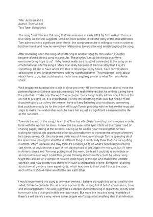 Personal Response 4 - ..... - Title: The Green Mile Director: Frank ...