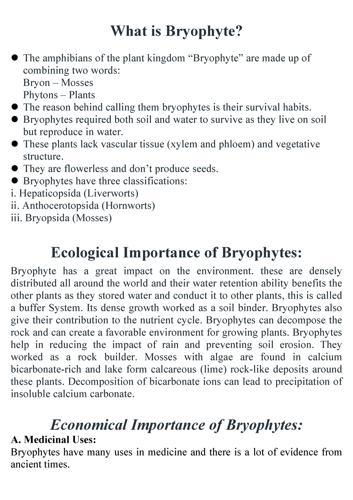 Bryophytes and algae - What is Bryophyte? The amphibians of the plant