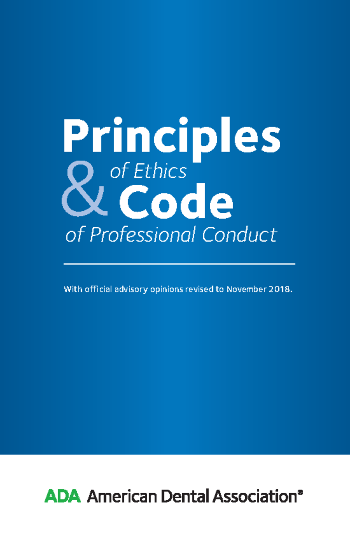 Code Of Ethics Book With Advisory Opinions Revised To November 2018 ...