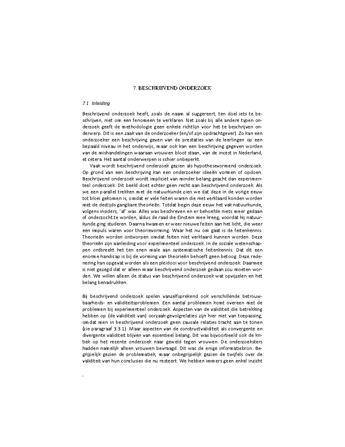 Uitgebreide samenvatting van Beschrijvend onderzoek . BESCHRIJVEND ONDERZOEK 7 Inleiding Studocu