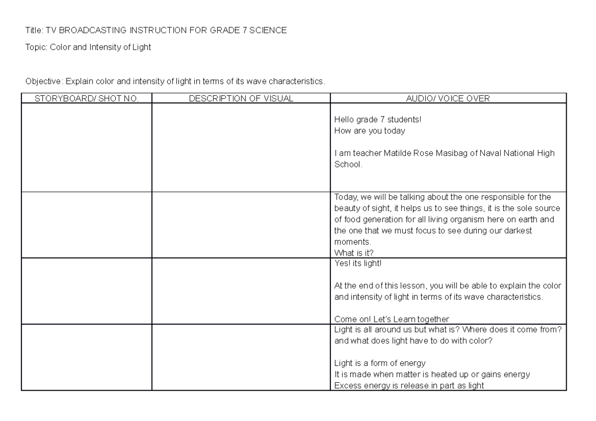 Script - Xbfhngjhghkhgjlk, - Title: Tv Broadcasting Instruction For 