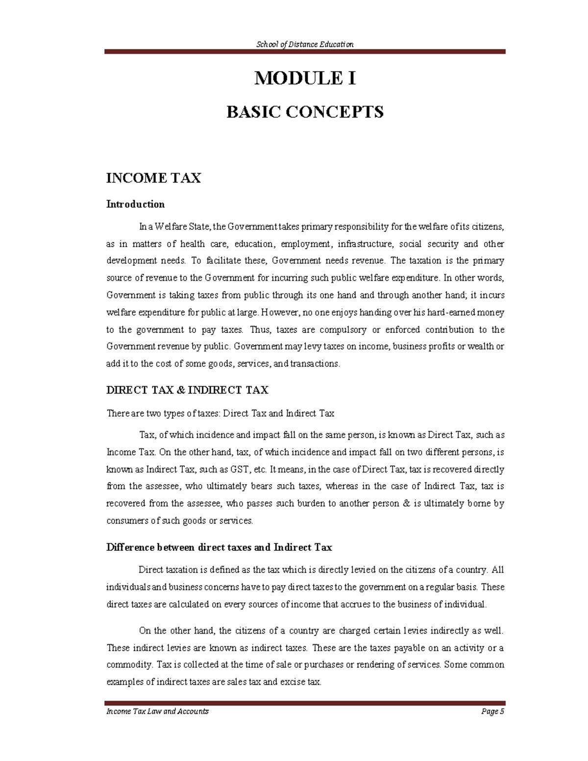 Income Tax Law and Accounts 1 - $ # 