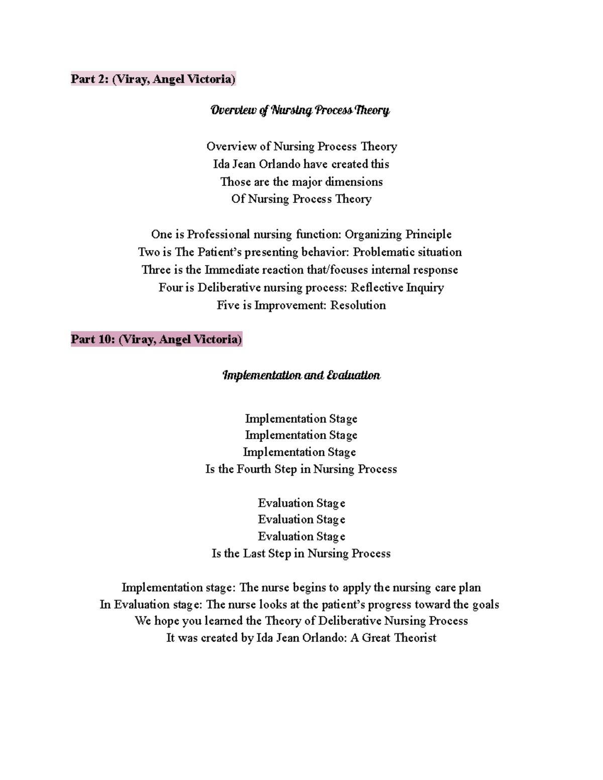 Lyrics Nursing is fun Part 2 (Viray, Angel Victoria) Overview of