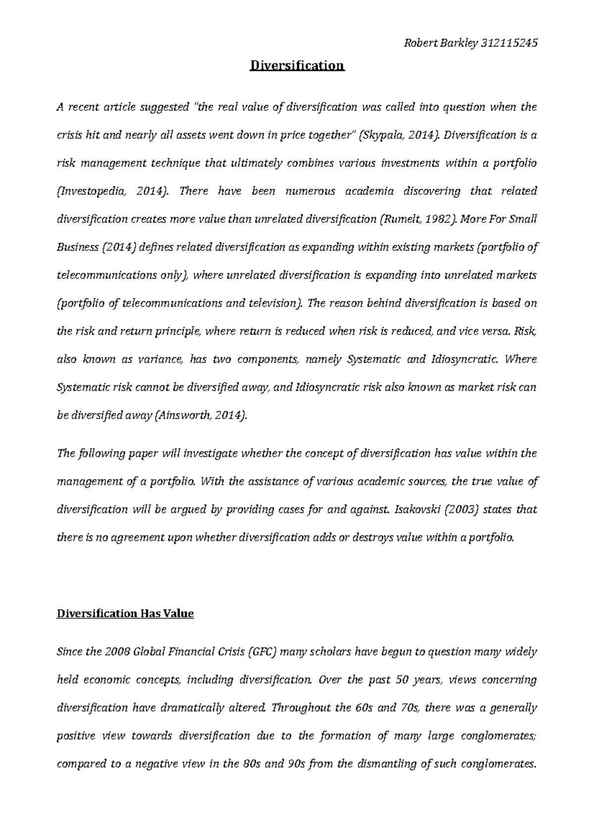 What is diversification image