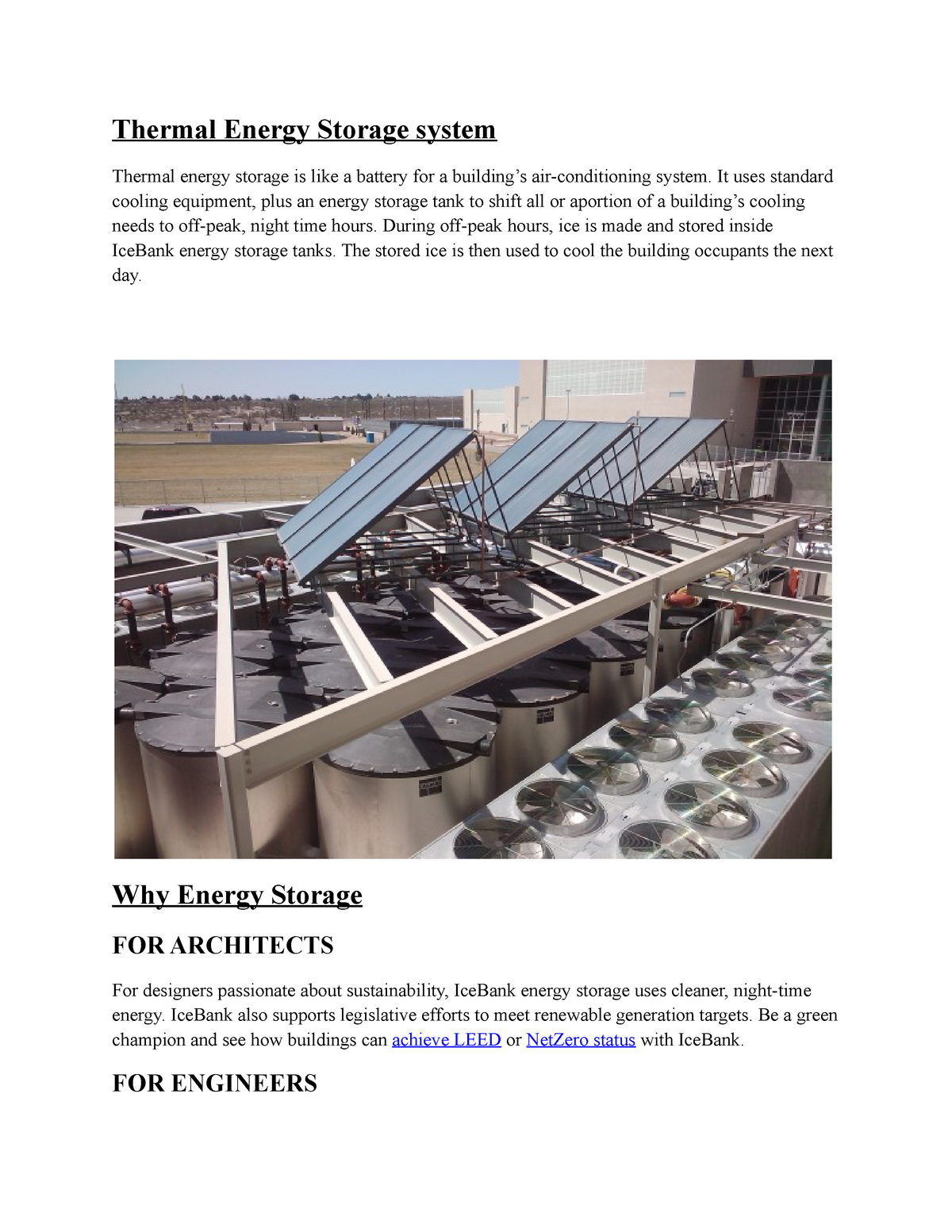 Thermal Energy Storage System - Thermal Energy Storage System Thermal ...