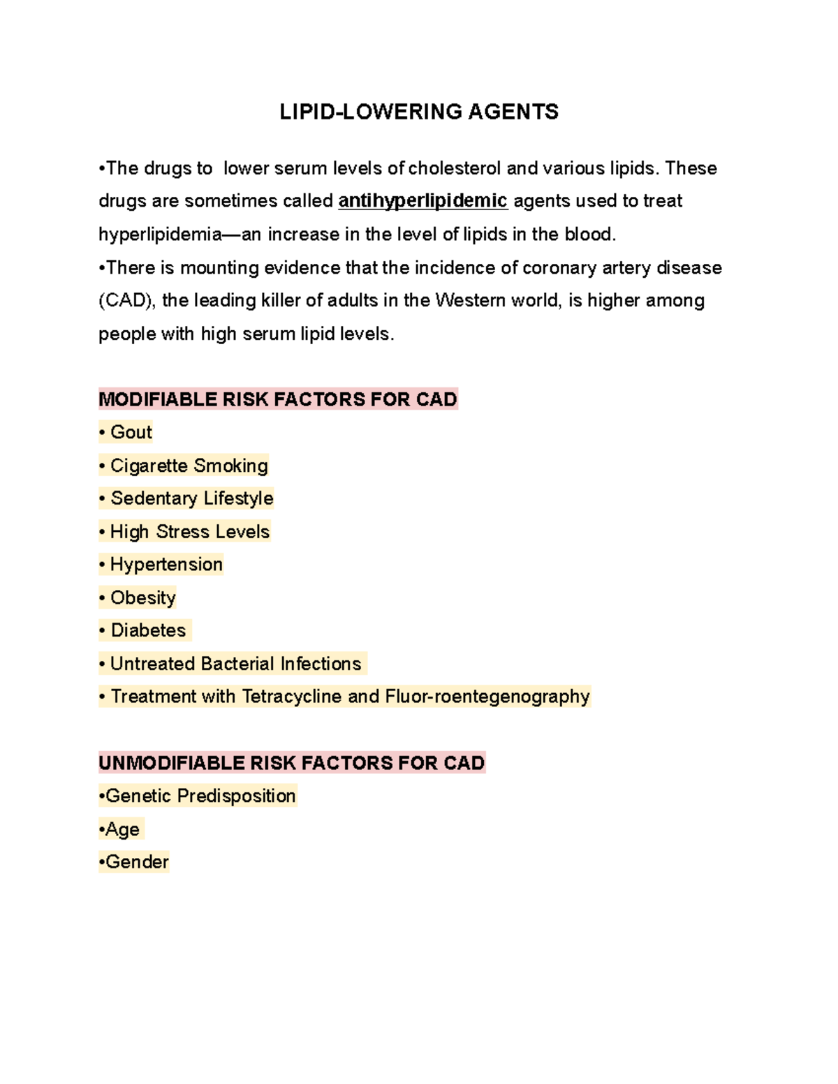 Lipid- Lowering Agents - LIPID-LOWERING AGENTS •The Drugs To Lower ...