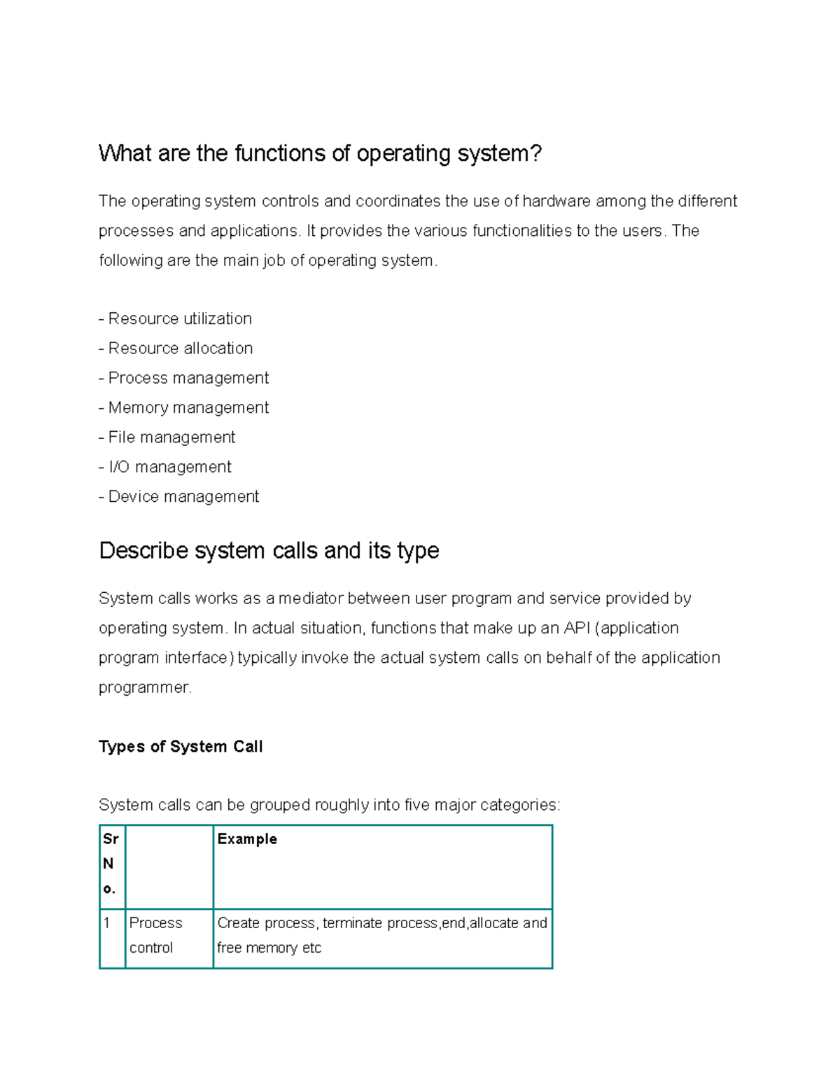 Operating System - What are the functions of operating system? The ...