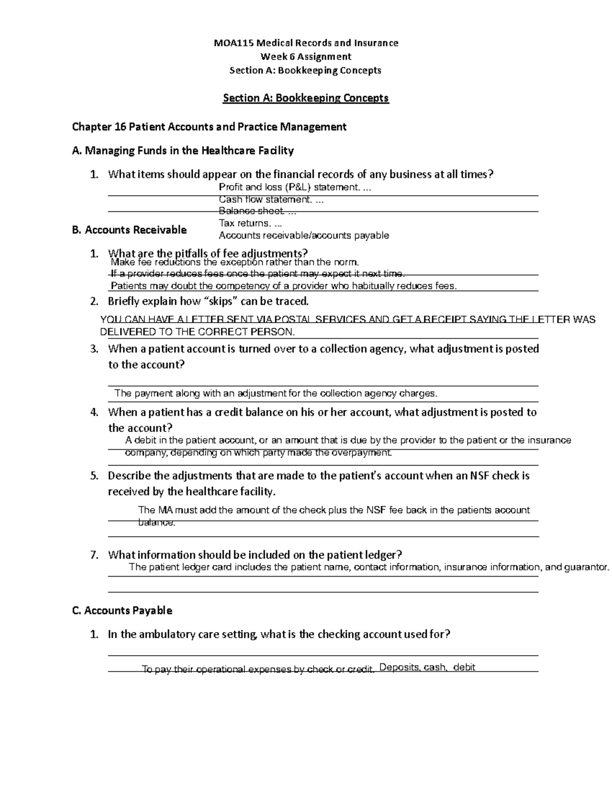 Week+6+Assignment+Worksheet - MOA115 Medical Records and Insurance Week ...