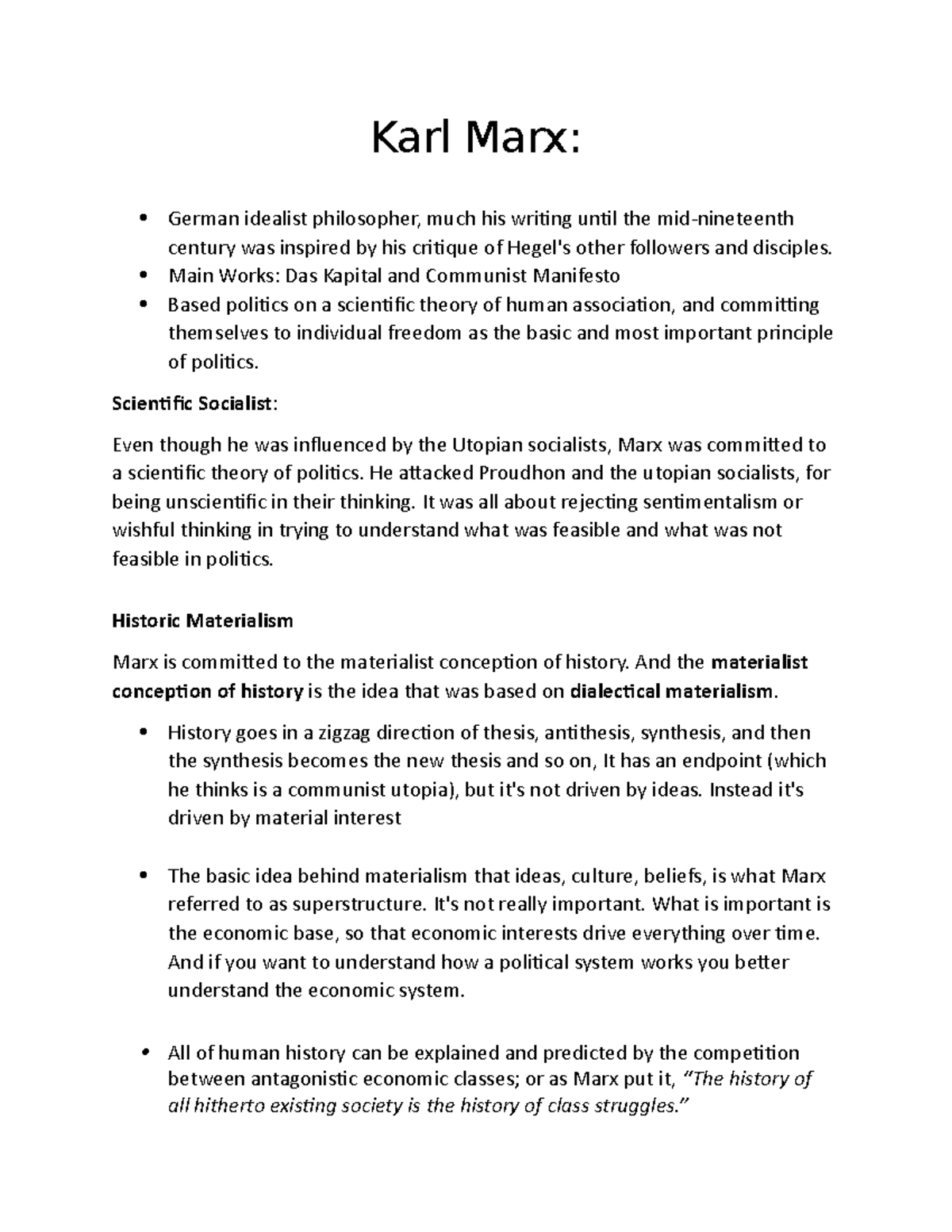 Marx notes Karl Marx German idealist philosopher, much his writing