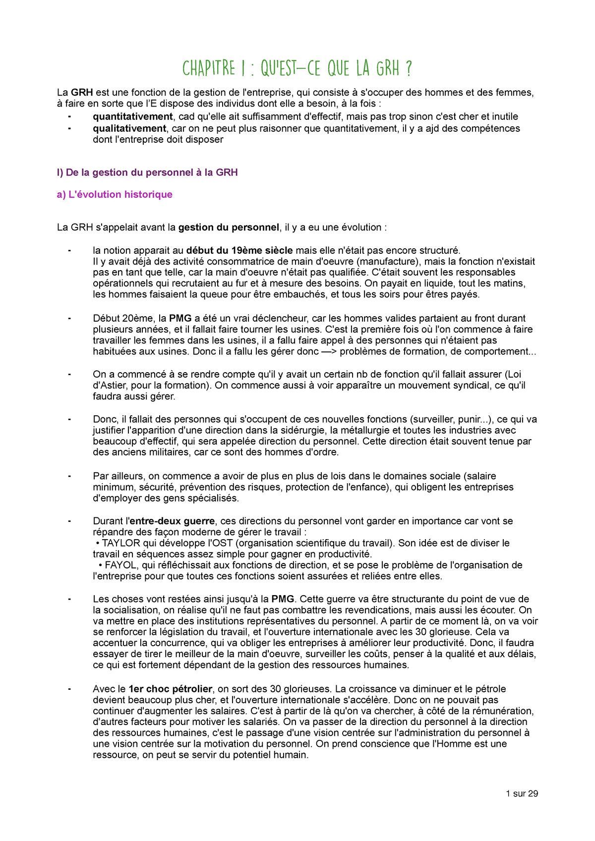 sujet de dissertation grh