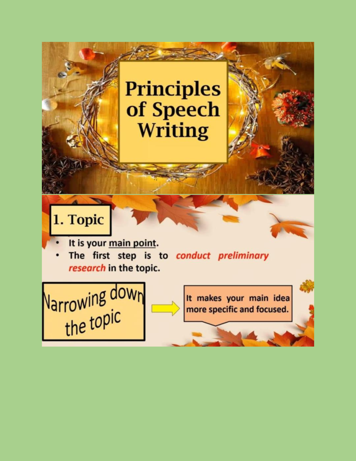 principles of speech writing oral communication