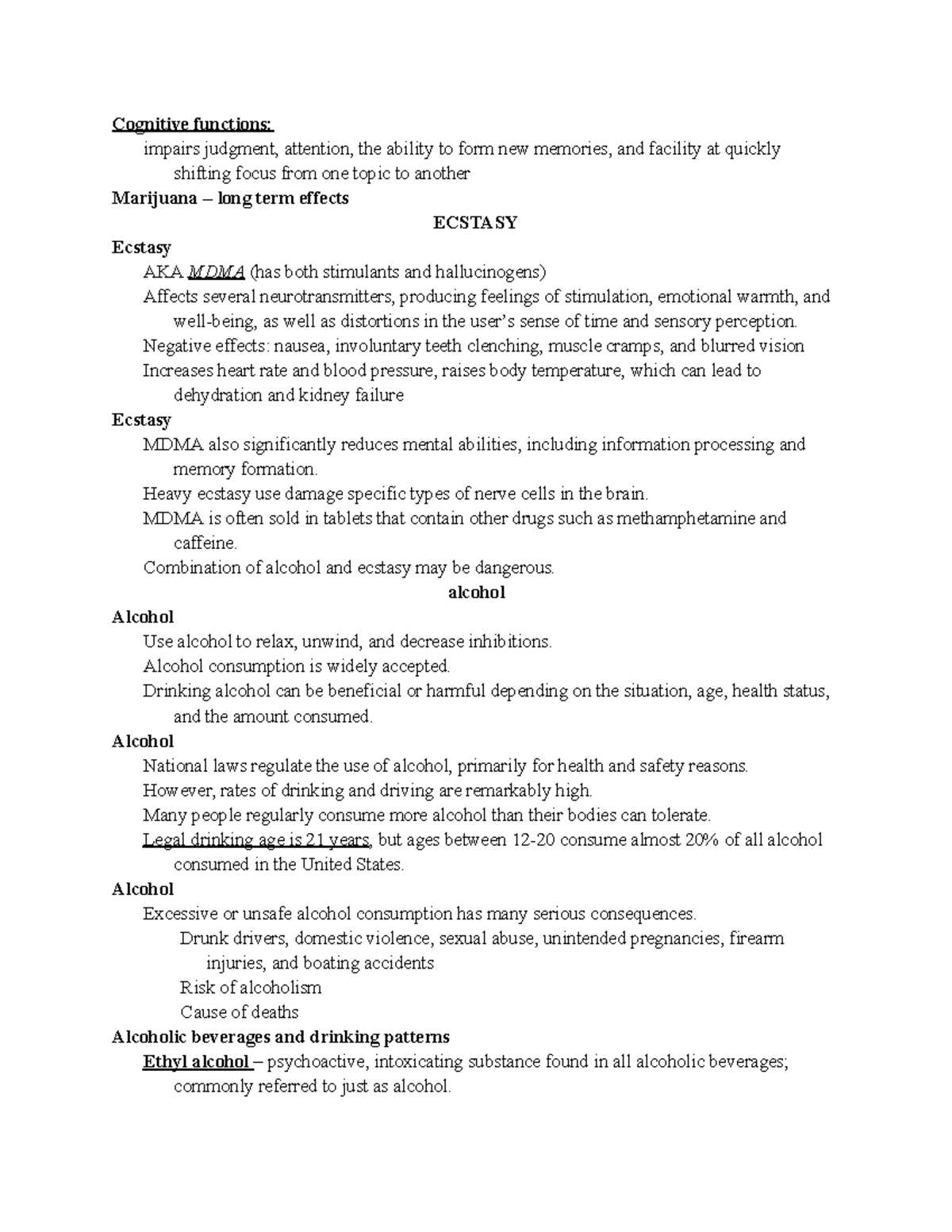 Science of a healthy lifestyle module 6 pt2 - Cognitive functions ...