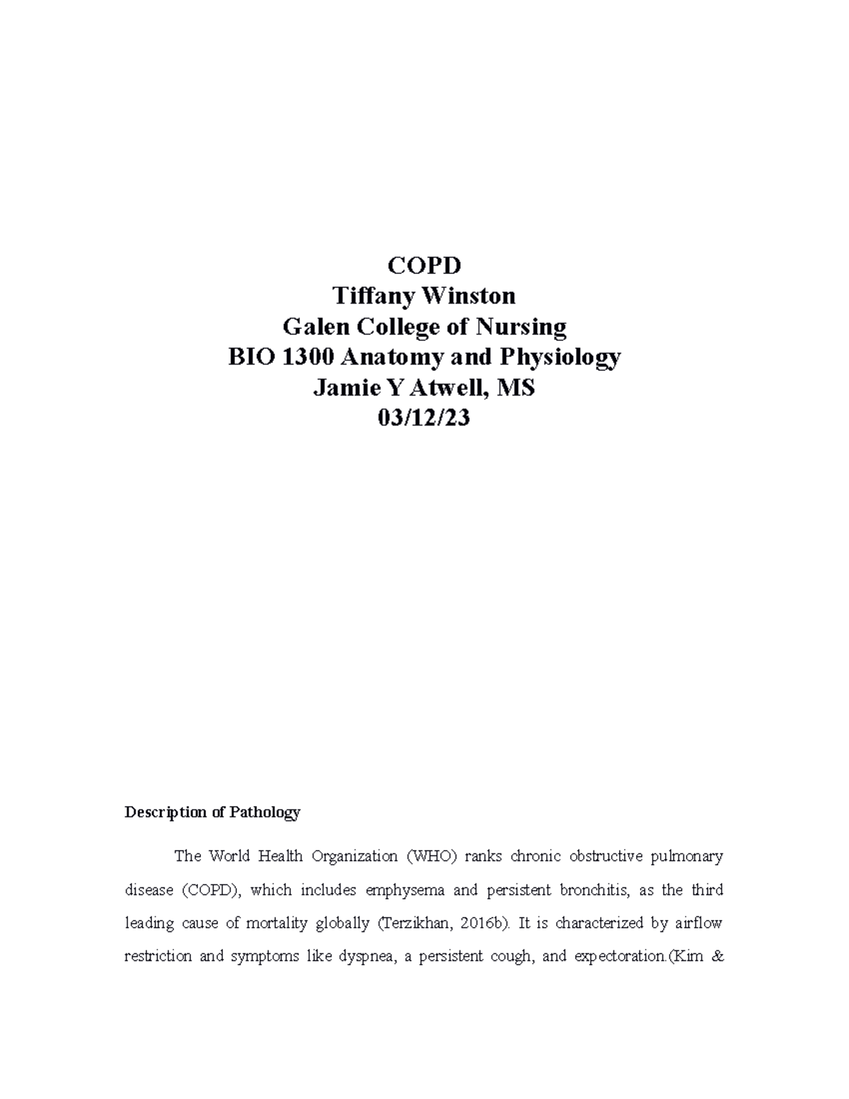 copd nursing thesis