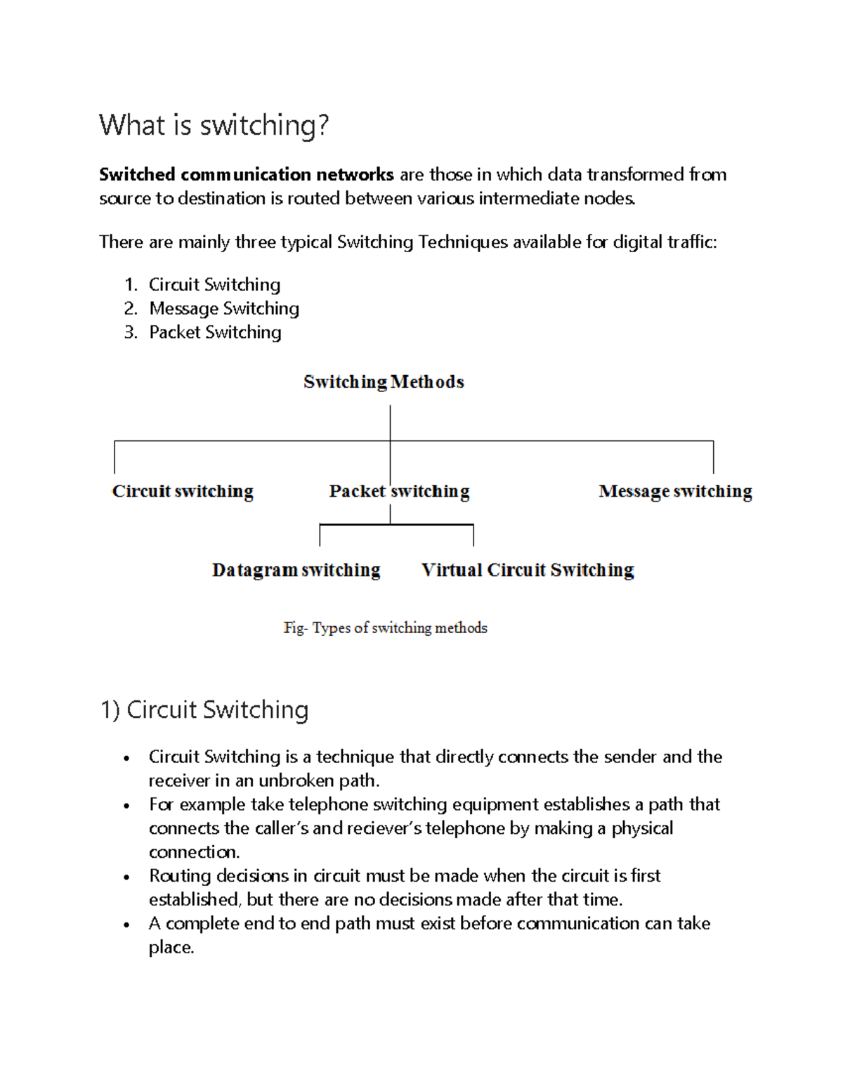 What is switching - What is switching? Switched communication networks ...